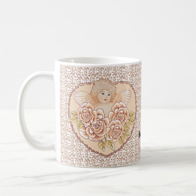 Cherub Angel Heart Coffee Mug (Left)