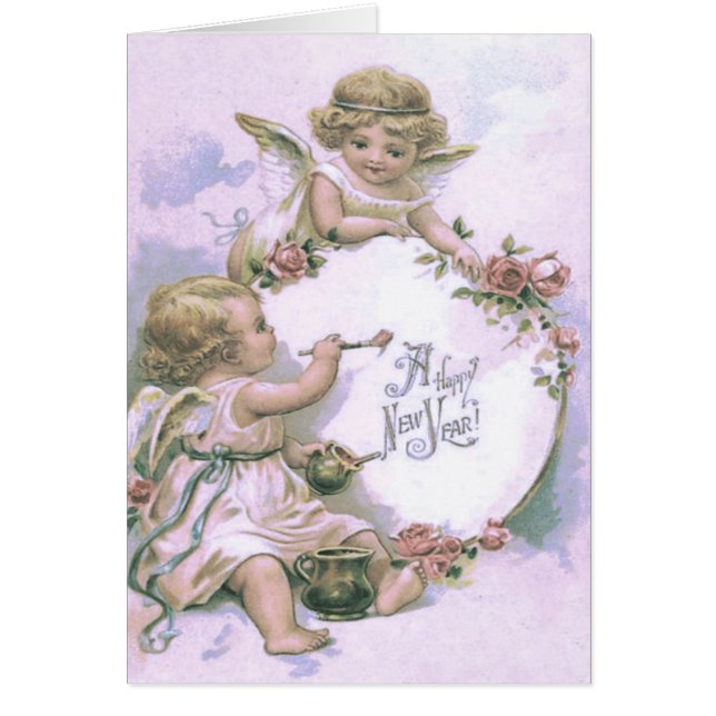Cherub Angel Painting Rose Egg (Front)