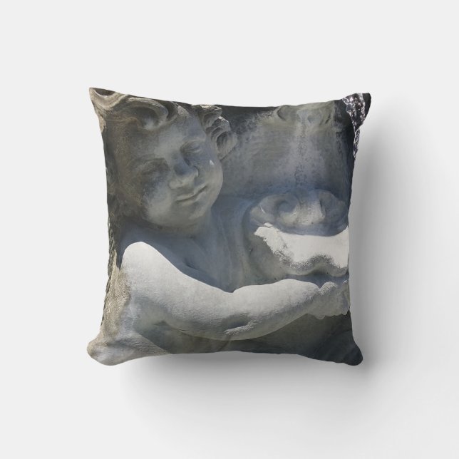 Cherub Angel Throw Pillow (Front)