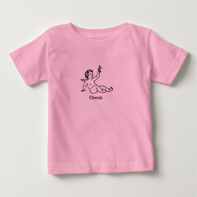Cherub Angel with flower Baby T-Shirt (Front)