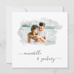 *~* Cherub Banner QR PHOTO AR6 RSVP Wedding Invita Invitation