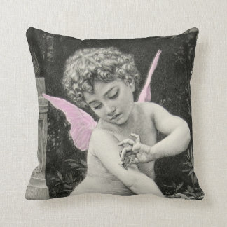 Cherub Bouguereau Boy Butterfly Fairy Engraving Cushion