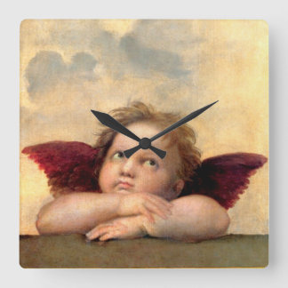 Cherub by Raphael Square Wall Clock