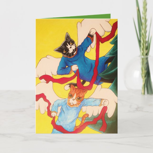 Cherub Cats Holiday Card (Front)