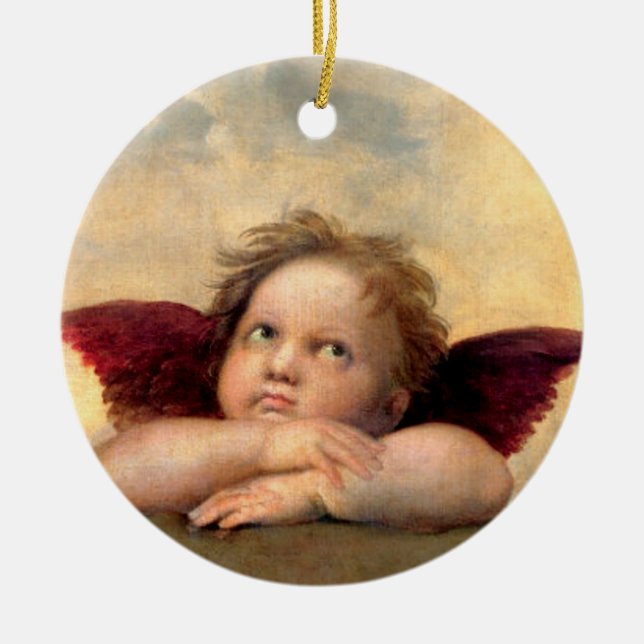 Cherub Ceramic Tree Decoration (Front)