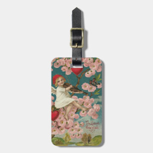 Cherub Cupid Rose Heart Violin Tree Bird Luggage Tag