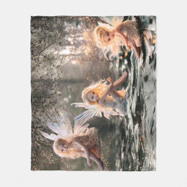 Cherub Fairy Fleece Blanket (Front)