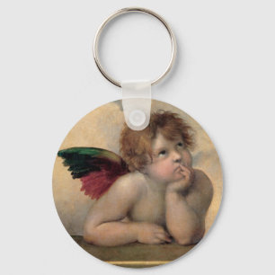 Cherub from Sistine Madonna by Raphael Key Ring