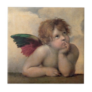 Cherub from Sistine Madonna by Raphael Tile