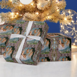 Cherub Love Pours Over the City Christmas Wrapping Paper