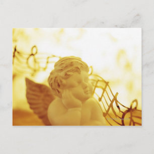 Cherub statue postcard
