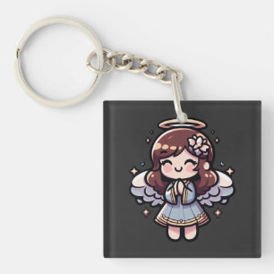 Cherubic Anime Angel - angelic, kawaii, Key Ring