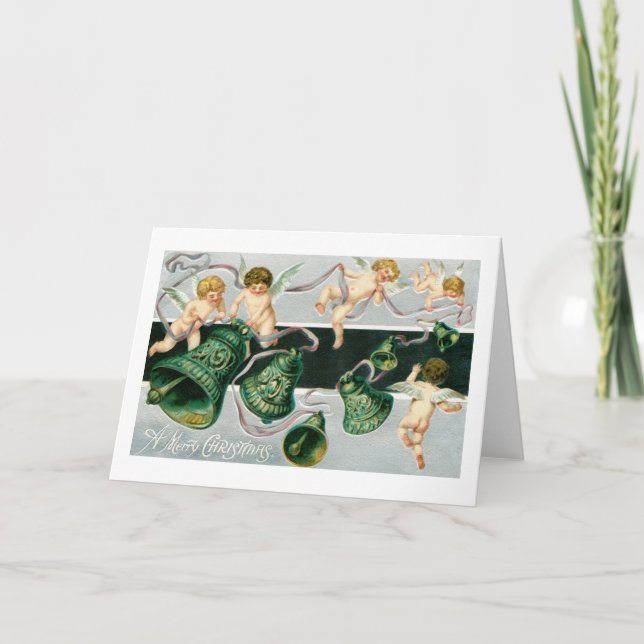 Cherubs and bells holiday card (Front)
