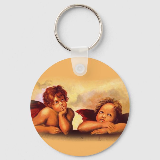 Cherubs, Angels, After Raphael: Original Artwork Key Ring (Front)