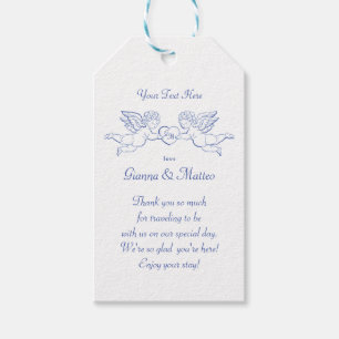 Cherubs Holding Heart Couple Cupids Initials Gift Tags