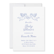 Cherubs Holding Heart Couples Baby Shower