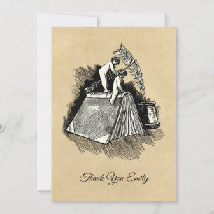 Cherubs on Books Thank You Card