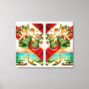 Cherubs ringing bells canvas print