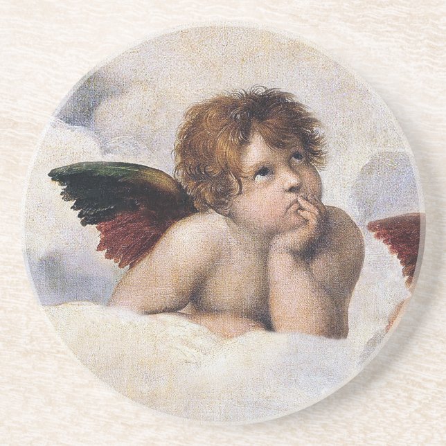 Cherubs, winged Angels painting by Raffael  Coaster (Front)