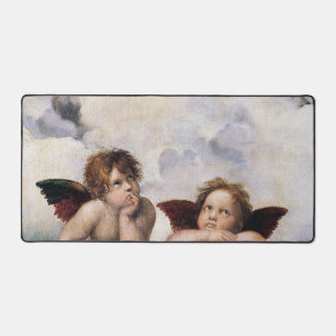 Cherubs, winged Angels painting by Raffael  Desk Mat