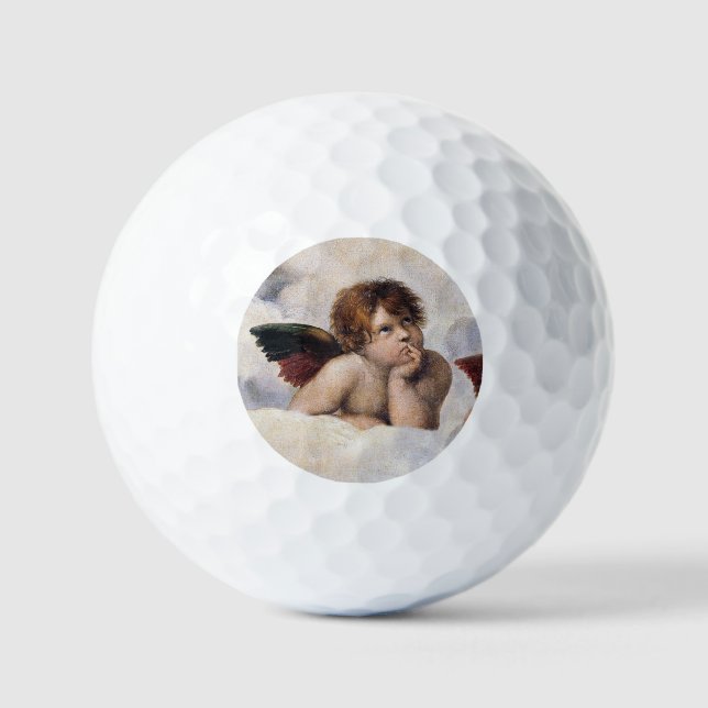 Cherubs, winged Angels painting by Raffael  Golf Balls (Front)