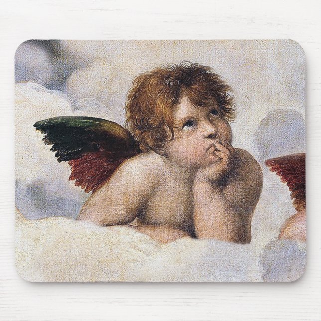Cherubs, winged Angels painting by Raffael  Mouse Pad (Front)
