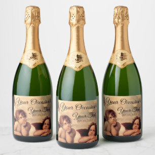Cherubs Your Occasion and Text Sparkling Wine Label