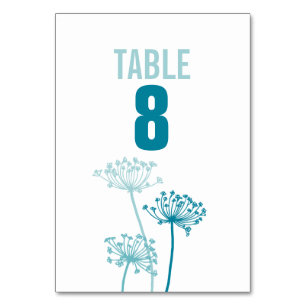 Chervil graphic flower wedding table numbers