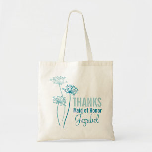 Chervil modern flower teal Maid of Honour bag