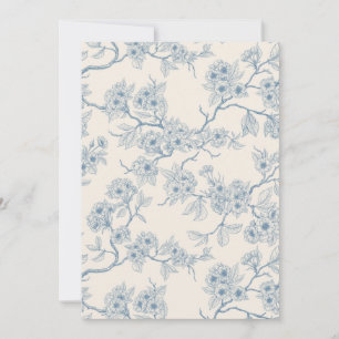 Chery blossom branches in blue and off white