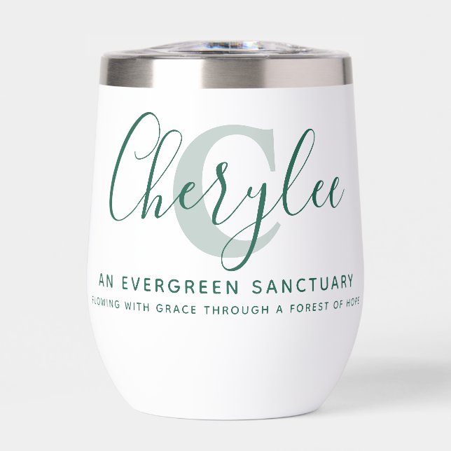 Cherylee name meaning and monogram green text (Front)