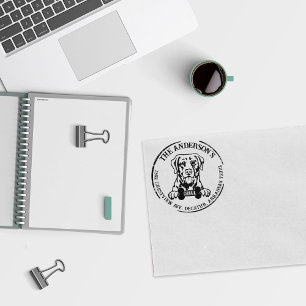 Chesapeak Bay Retriever Dog Family Return Address  Rubber Stamp