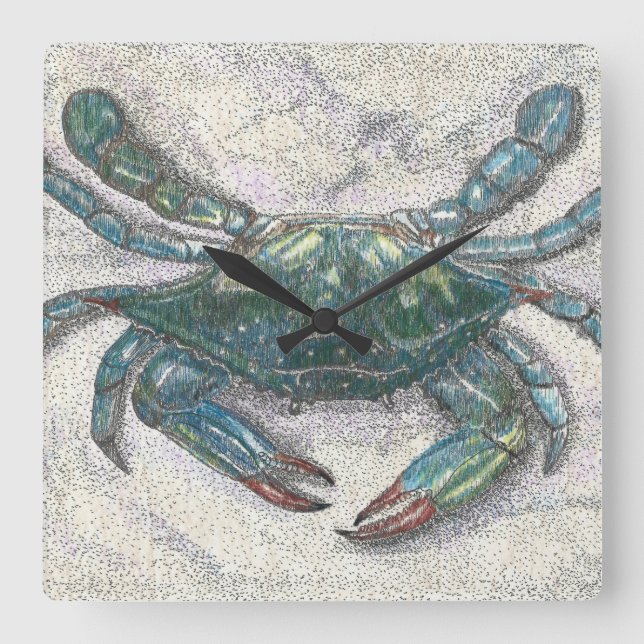 Chesapeake Bay Blue Crab Wall Clock (Front)