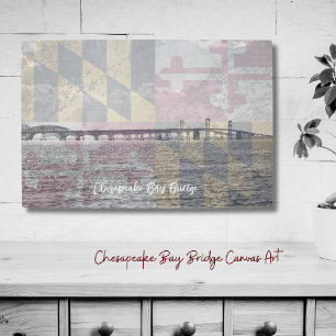 Chesapeake Bay Bridge Maryland Overlay Canvas Print