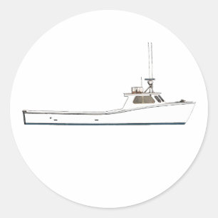 Chesapeake Bay Deadrise Boat Classic Round Sticker