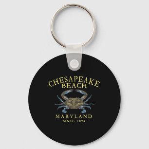 Chesapeake Bay Maryland Blue Crab Arched Yellow Le Key Ring