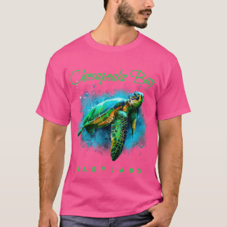 Chesapeake Bay Maryland Watercolor Sea Turtle T-Shirt
