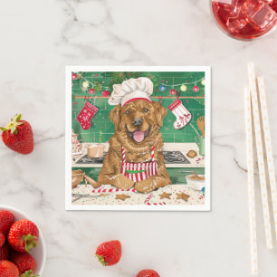 Chesapeake Bay Retriever Baking: Festive Christmas Napkin