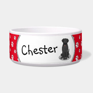 Chesapeake Bay Retriever (blk) Paw prints Dog Bowl