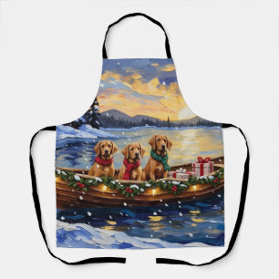 Chesapeake Bay Retriever Christmas Boat Holiday Apron
