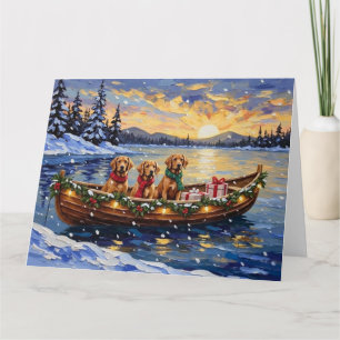 Chesapeake Bay Retriever Christmas Boat Holiday Card