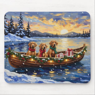 Chesapeake Bay Retriever Christmas Boat Holiday Mouse Pad