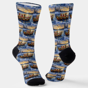 Chesapeake Bay Retriever Christmas Boat Holiday Socks