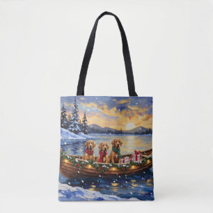 Chesapeake Bay Retriever Christmas Boat Holiday Tote Bag