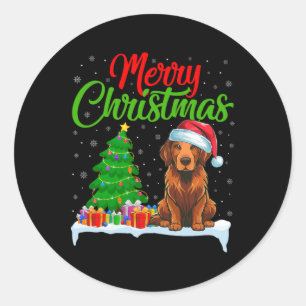 Chesapeake Bay Retriever Christmas Tree Light Xmas Classic Round Sticker