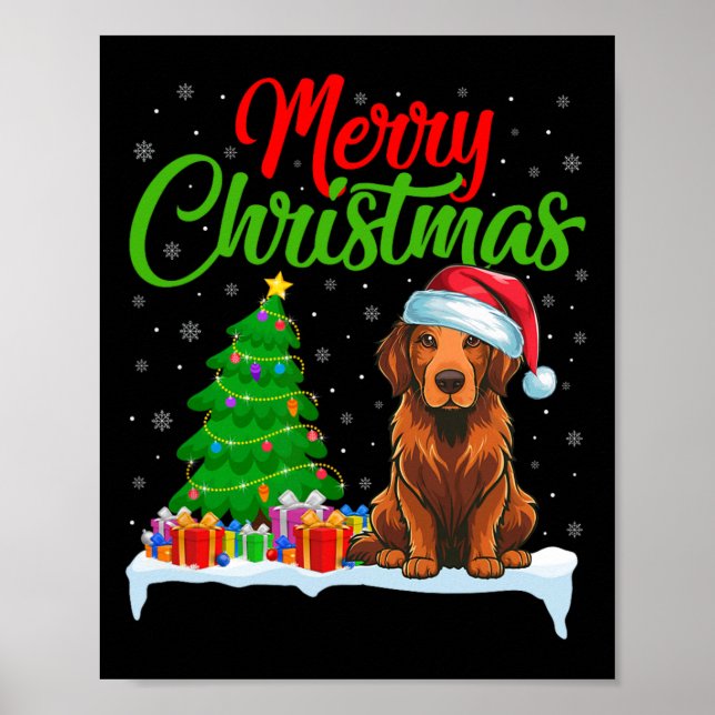 Chesapeake Bay Retriever Christmas Tree Light Xmas Poster (Front)