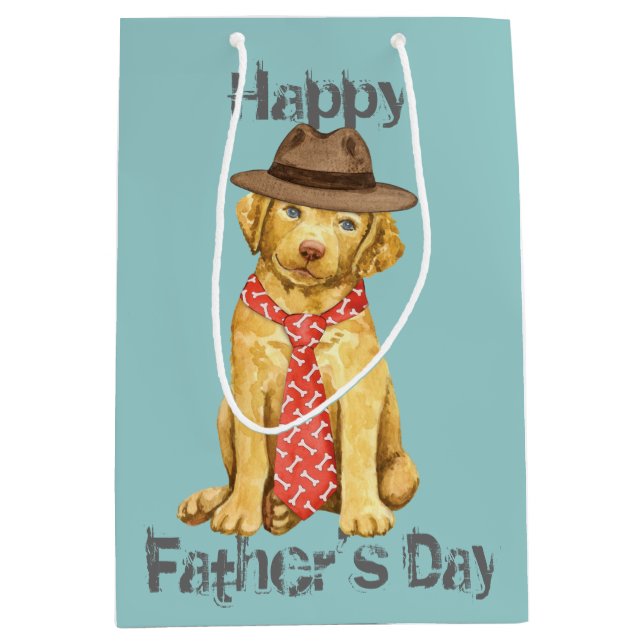 Chesapeake Bay Retriever Dad Medium Gift Bag (Front)