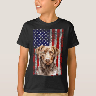 Chesapeake Bay Retriever Dog Lover Flag 4th of T-Shirt