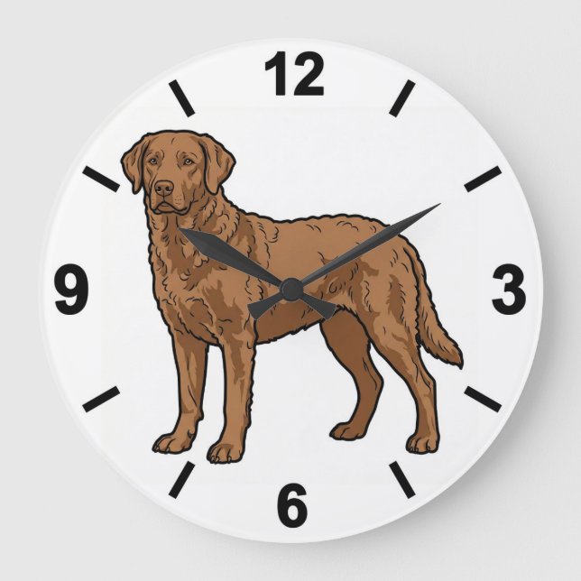 Chesapeake Bay Retriever Dog Wall Clock Decor (Front)