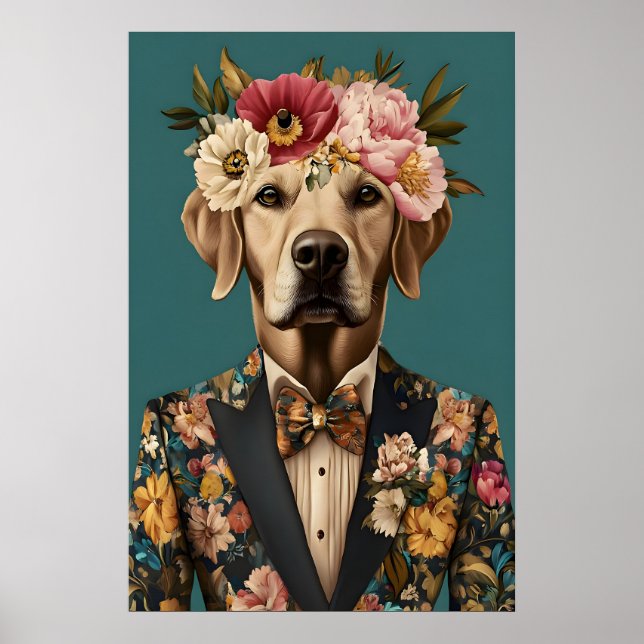 Chesapeake Bay Retriever In Suit Poster (Front)